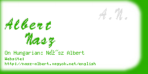 albert nasz business card